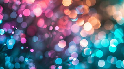 Bokeh background with blues and purples, AI Generated