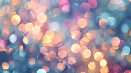 Bokeh background with blues and purples, AI Generated