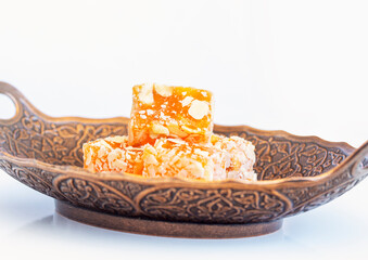 Turkish delight with almond nuts - 698578185