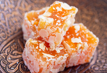 Turkish delight with almond nuts - 698578310