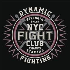 Fototapeta na wymiar Fighting sport badge typography . T shirt graphics. print 