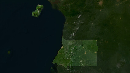 Equatorial Guinea highlighted. Low-res satellite map © zelwanka