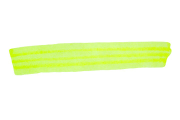 Yellow stroke drawn with marker on transparent background