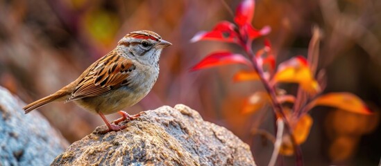 Rufous-crowned Sparrow on a rock