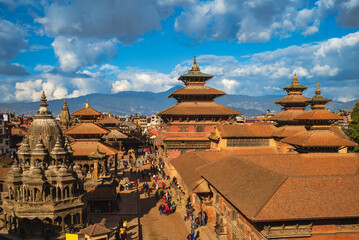 scenery of Patan Durbar Square located at Kathmandu in Nepal - obrazy, fototapety, plakaty