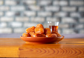 Traditional Turkish fried sweets lokma - 698580372