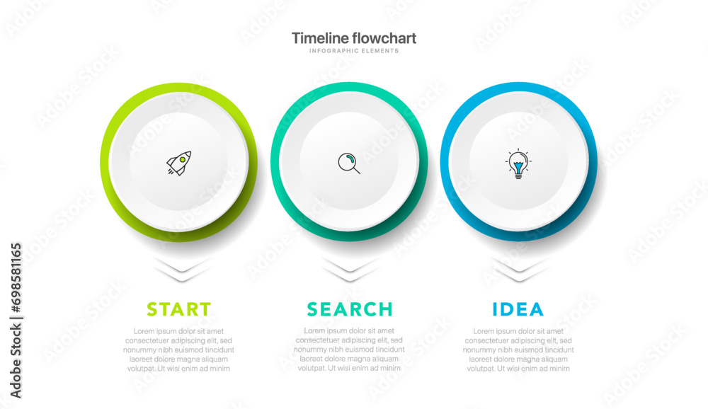 Wall mural Timeline infographic design with 6 options or steps. Infographics for business concept. Can be used for presentations workflow layout, banner, process