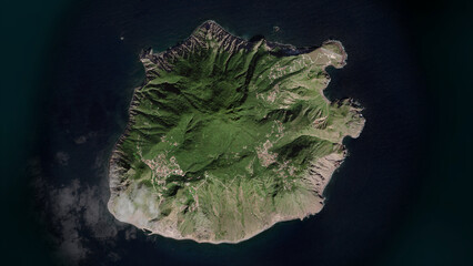 Saba - Dutch Caribbean highlighted. Low-res satellite map