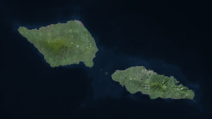 Samoa highlighted. Low-res satellite map