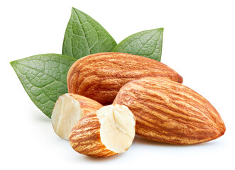 Almond isolated on white background