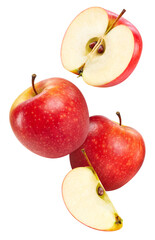 Red apple fruits isolated on white background