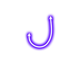 Neon Doubble Arrow Decoration Svg File.  Purple Neon Double Arrow Element