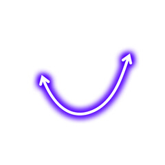 Neon Doubble Arrow Decoration Svg File.  Purple Neon Double Arrow Element