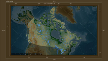 Canada highlighted - composition. Physical Map