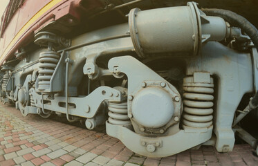 Photo of modern electric trains of Russian production. Strong distortion from the fisheye lens