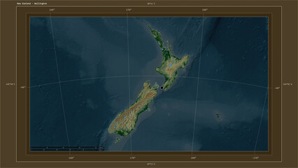 New Zealand highlighted - composition. Physical Map