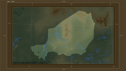 Niger highlighted - composition. Physical Map