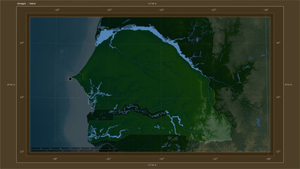 Senegal highlighted - composition. Physical Map © zelwanka