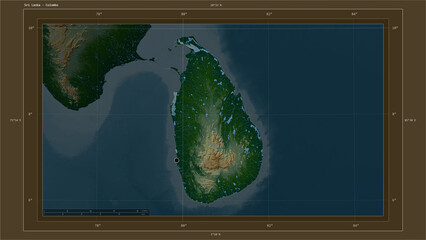 Sri Lanka highlighted - composition. Physical Map © zelwanka