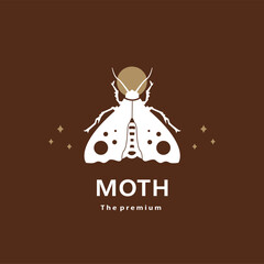 animal moth natural logo vector icon silhouette retro hipster