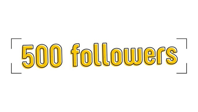 500 Follower Achievement Unlocked Animated Text Celebration
