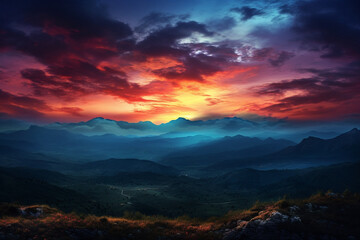 Fototapeta premium sunrise in the mountains