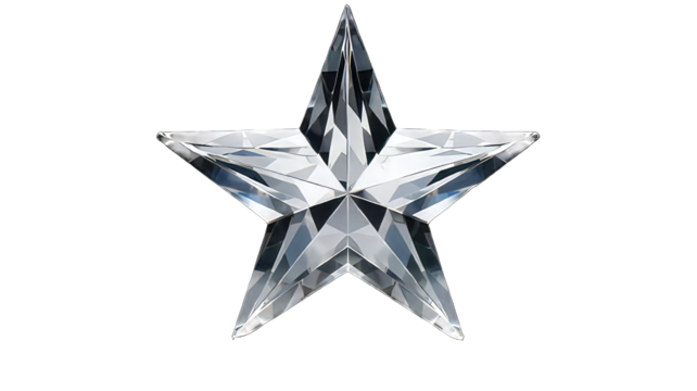 Diamond Star isolated on png transparent background