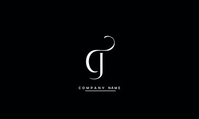 Obraz premium CJ, JC, C, J Abstract Letters Logo Monogram