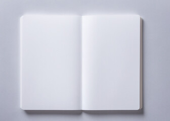 A white book with blank pages. 