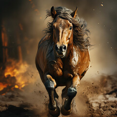 Wild Sprint: A Horse in Full Gallop