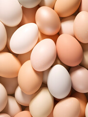 Top view abstract background with pastel easter eggs