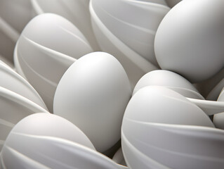 Close up abstract background with pastel grey easter eggs