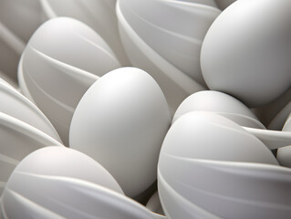 Fototapeta premium Close up abstract background with pastel grey easter eggs