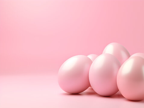 Abstract background with pastel pink easter eggs