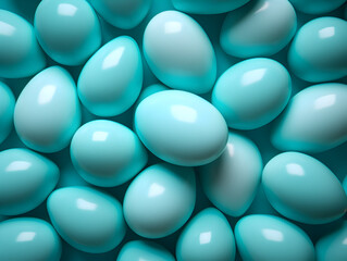 Abstract background with pastel turquoise easter eggs	