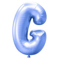 G Balloon Font Blue 3D Rendering