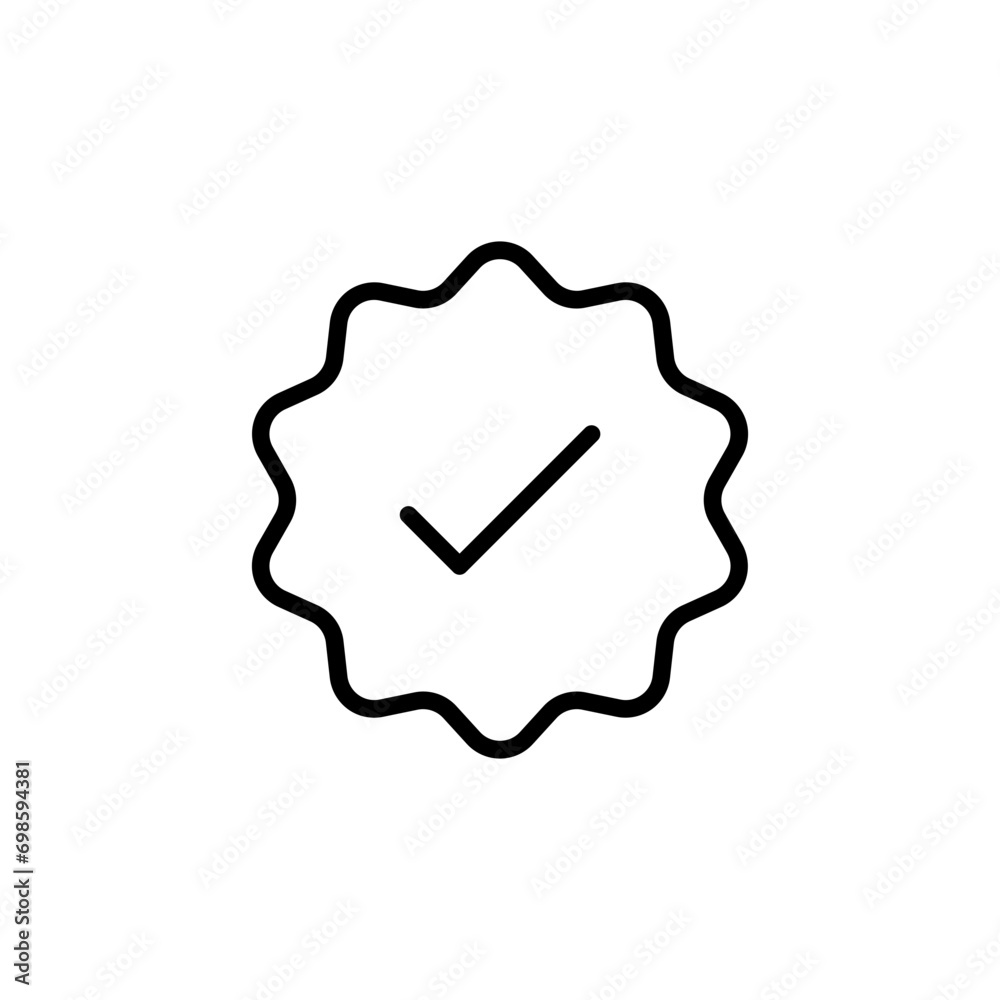 Aufkleber verified badge icon approval done sign. web vector icon