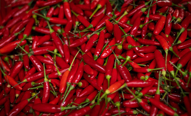 Red chillies from the market. Porto, Portugal