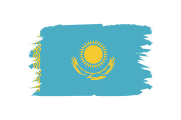 Kazakhstan flag official colors vector illustration