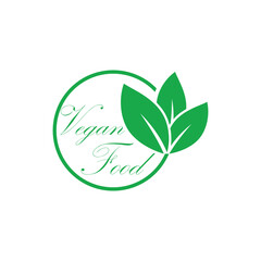 Vegan logo vector template symbol design