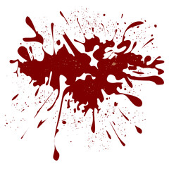 Blood splatter concept. Blood splatter vector illustration in flat vector style. Cartoonish and stylized appearance of liquid drips.