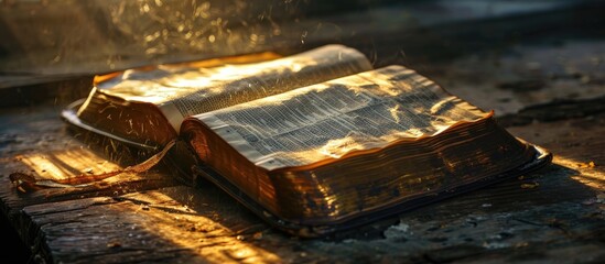 Fuse Holy Bible with divine light.