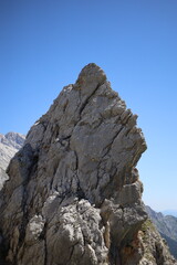 Alpine Summit Against Blue Sky