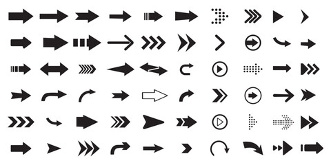 Arrow icon collection. Arrows vector set.  Mega set of arrow vector. Modern simple arrows. Vector illustration