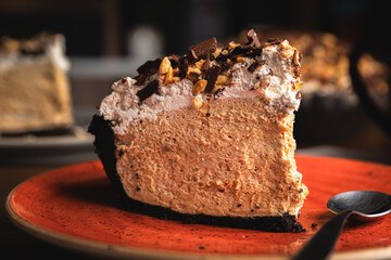 Traditional American dessert peanut butter pie