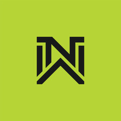 simple and bold letter NW or WN logo