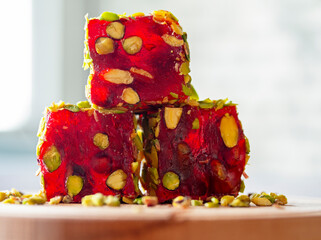 Turkish delight with pistachios nuts - 698600387