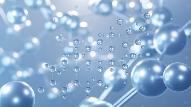 cortisone molecular structure 3d, flat model, steroid hormone, structural chemical formula view from a microscope