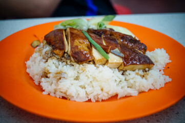Chicken rice. Chinese cuisine. Food concept.