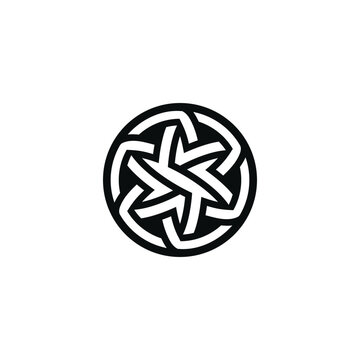 ornamental letter S medal logo